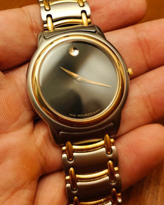 Orologio Movado Museum GP acciaio e oro vintage