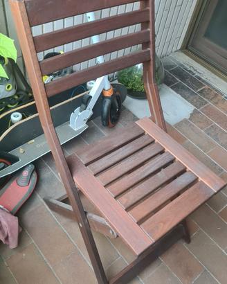 tavolo pieghevole e 4 sedie per giardino