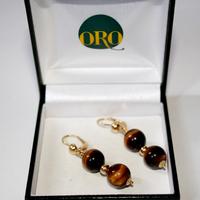 Orecchini in oro 750 con Occhio di tigre