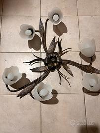 Lampadario in ferro battuto