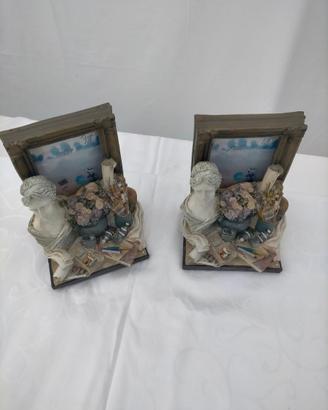 COPPIA DI CORNICI FERMA LIBRI DEL 1994 MADE IN USA