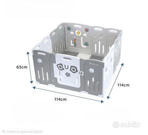 Box bambini con tappeto in gomma
