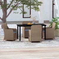Set da Pranzo per Giardino 5 pz con Cuscini Marron