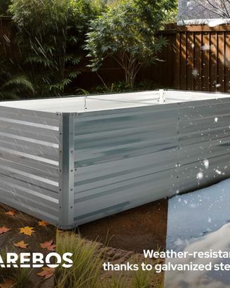 letto rialzato giardino 240x90 acciaio zincato