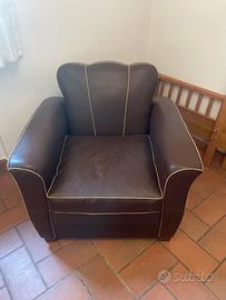 Poltrona in pelle (letto) vintage