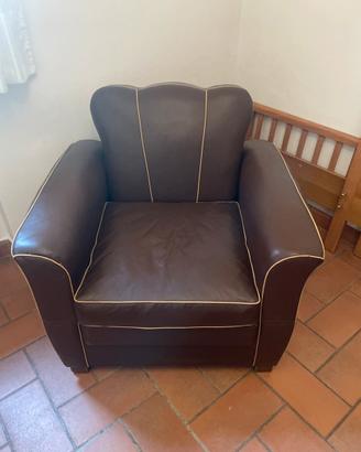 Poltrona in pelle (letto) vintage