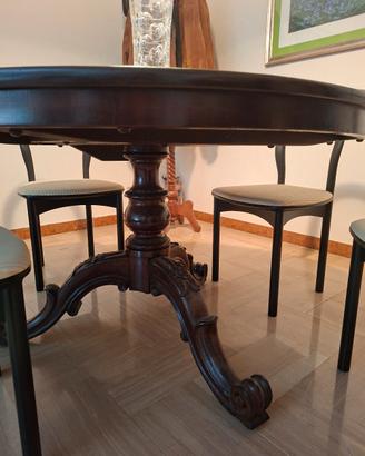 Tavolo francese 1850 mogano con tripode 