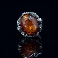 Anello in Argento 925 con Ambra Baltica Vintage