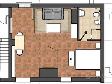 Monolocale, con angolo cottura