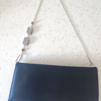 Pochette in raso blu Marina Rinaldi