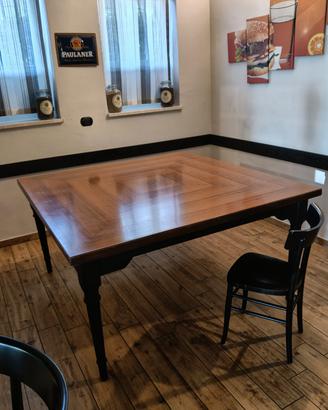 tavolo legno intarsiato 