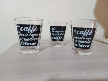 Tris Bicchierini con frasi