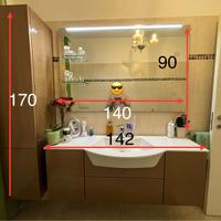 Arredo bagno completo con specchio su misura