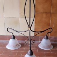 Lampadario ferro vintage 3 portalampade