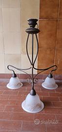 Lampadario ferro vintage 3 portalampade