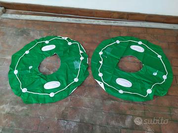 2 ciambelle gonfiabile verdi e bianche per adulti/