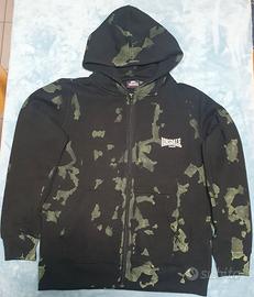 Felpa con zip lunga e cappuccio Lonsdale originale