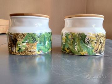 Barattoli in ceramica porta zucchero, sale, caffè