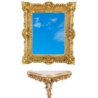 Mensola + Specchio 45x37 cm stile barocco vari col
