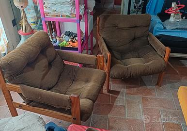 2 pz poltrona neapel scandinavo brutalista vintage