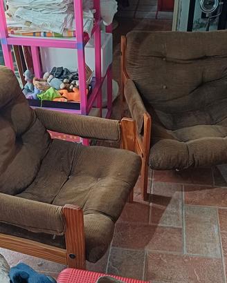2 pz poltrona neapel scandinavo brutalista vintage