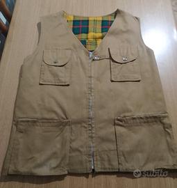 Gilet da pesca vintage  con interno scozzese