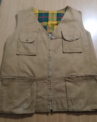 Gilet da pesca vintage  con interno scozzese