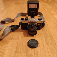 Fotocamera analogica Pentax K1000 + Flash