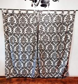 Tende Grandi Bianco Nero Barocco Floreale Velluto