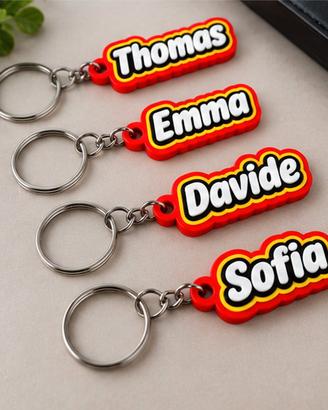 Portachiavi Personalizzato con Nome Stilo LEGO