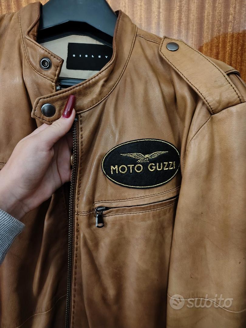 Giacca Pelle Giubbotto Moto Guzzi Usato Giubbotto Biker Sisley