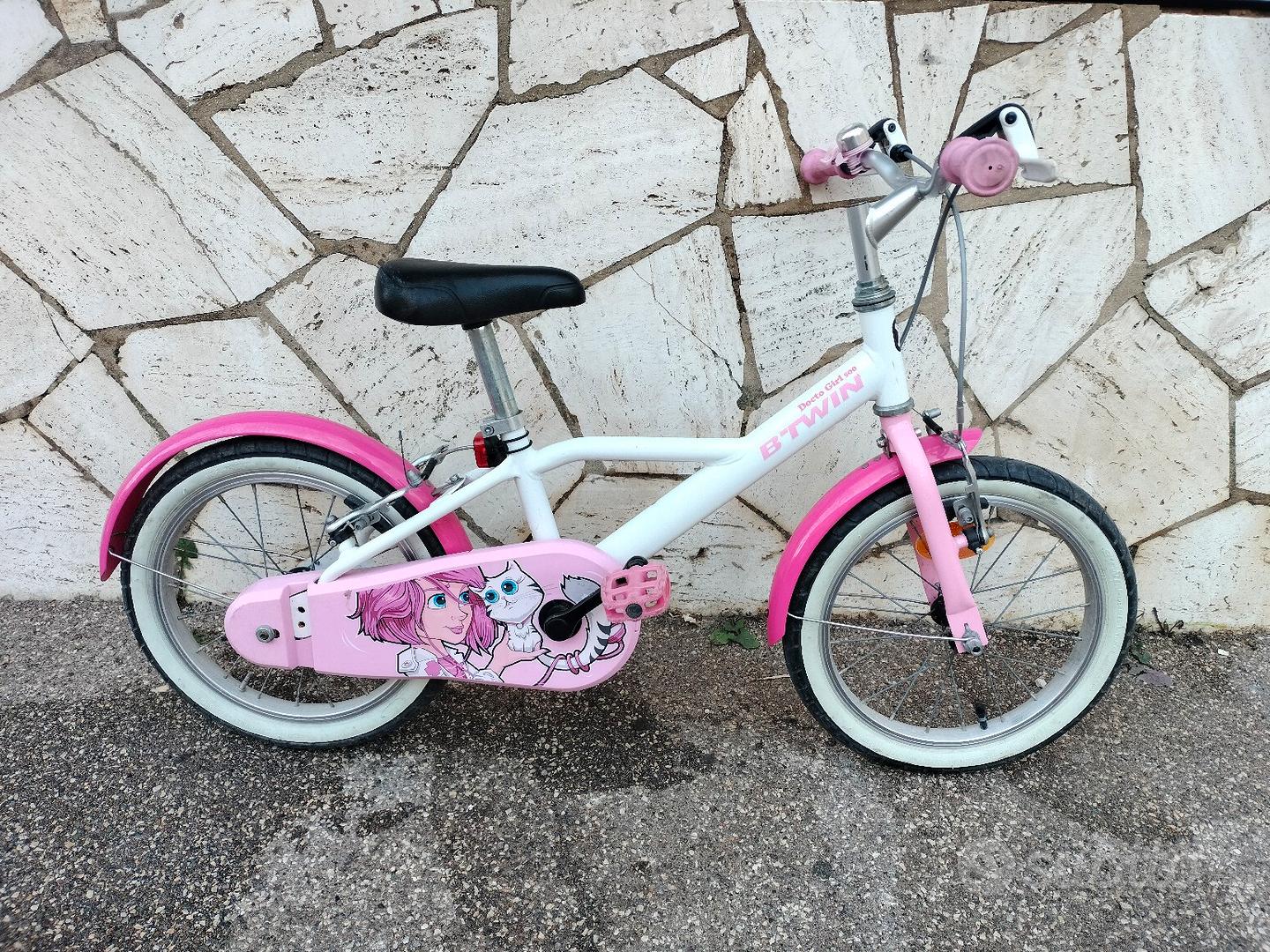 Vélo Enfant B'twin 12 Pouces Fille - Blanc Et Rose - Modèle Unicorn - Occasion