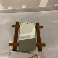 Specchio design anni 70 legno curvo