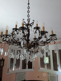 coppia di lampadari in vetro