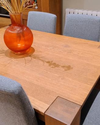 Tavolo legno massello 6 posti estensibile+6 sedie
