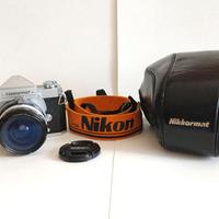 Nikkormat ftn+obiettivo nikkor 28mm f3,5+fodero