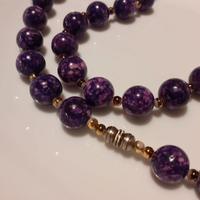 Collana di perle marmorizzate viola - VINTAGE