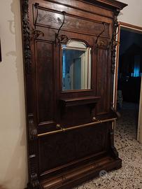 Appendiabiti/portaombrelli antico in legno '800