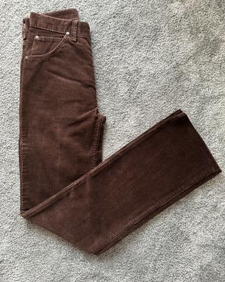 Pantalone Wrangler in velluto marrone 36 donna