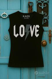 KAOS T-shirt senza maniche con Borchie Love