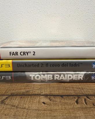 Tris Giochi PS3: Uncharted 2+Tomb Raider+Far Cry 2