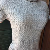 maglione tricot filo grigio e argento medaglia