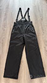 Pantaloni da sci neri Diadora con bretelle