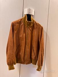 Giacca in pelle, color senape