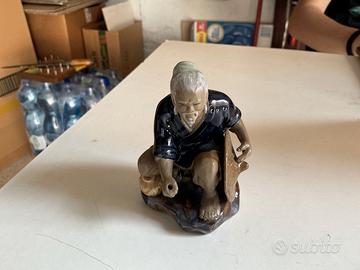 Statuetta cinese vintage Mudman pescatore saggio c