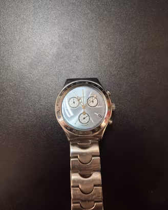 Swatch Irony Chrono acciaio quadrante azzurro ice