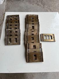 Placche prese vintage in alluminio ottonato