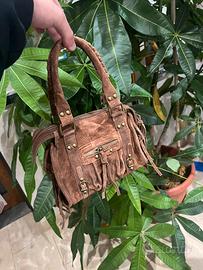 Borsa in camoscio marrone autentico City bag