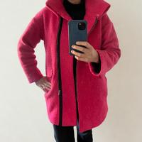 Cappotto rosa fucsia effetro lana cotta Promod