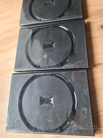 3 custodie per dvd / CD nere in plastica